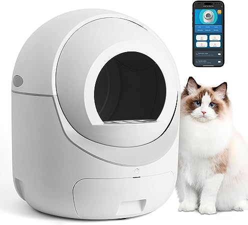 Meegeem Self Cleaning Cat Litter Box Anti Pinch Odor Removal Design