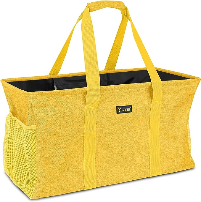 BALEINE Extra Large Utility Tote Bag With Wire Frame For Storage