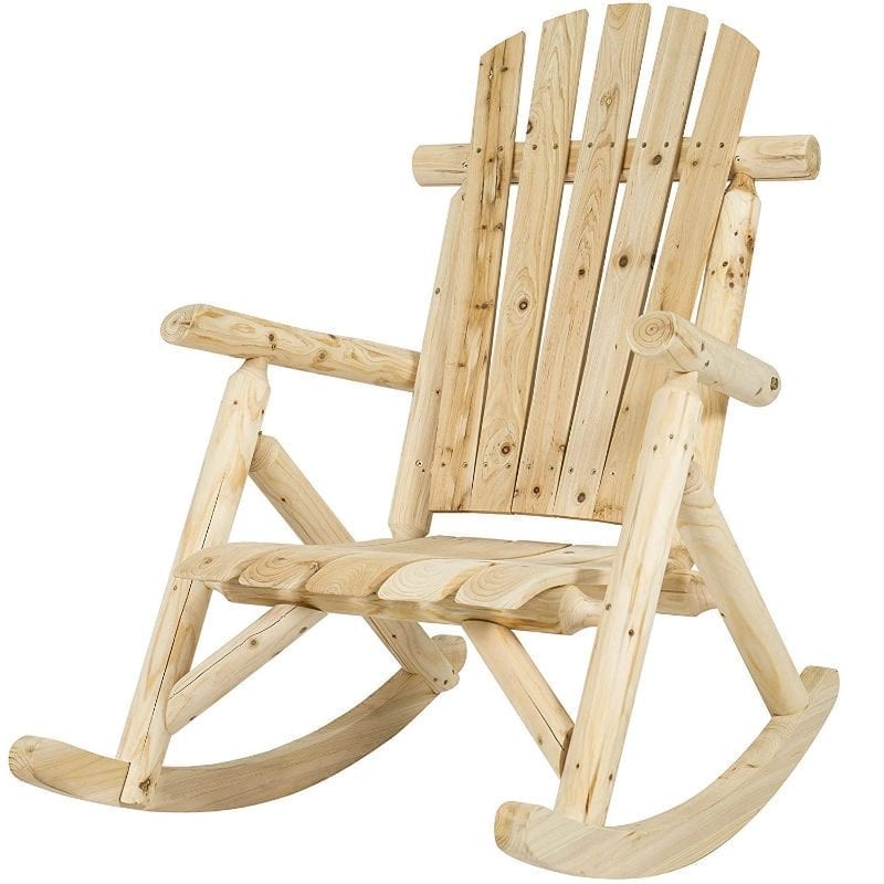 Outdoor Wooden Log Rocking Chair