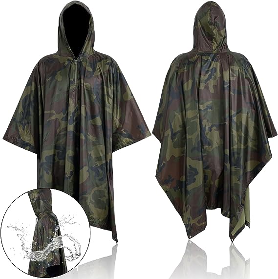 Blxsif Military Camo Hunting Poncho – Military Poncho Waterproof Army ...